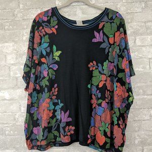 Anthropologie Akemi + Kin Black Floral Shirt